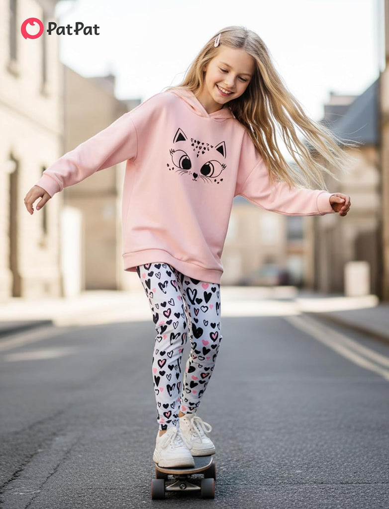 Girls Hooded Sweatshirt Leggings Set 2 Piece Fall Outfit