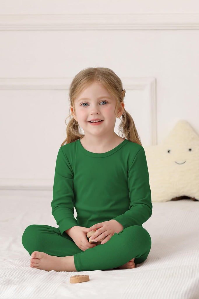 Baby Toddler Boys Girls Cotton Long Sleeve Shirt and Legging Set Kids Ribbed Basic Pant Piece for Daily Life