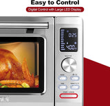Air Fryer Toaster Oven Combo, 26.5QT Large Capacity with Visible Window, 11-in-1 Countertop Toaster Oven, 85% Less Oil