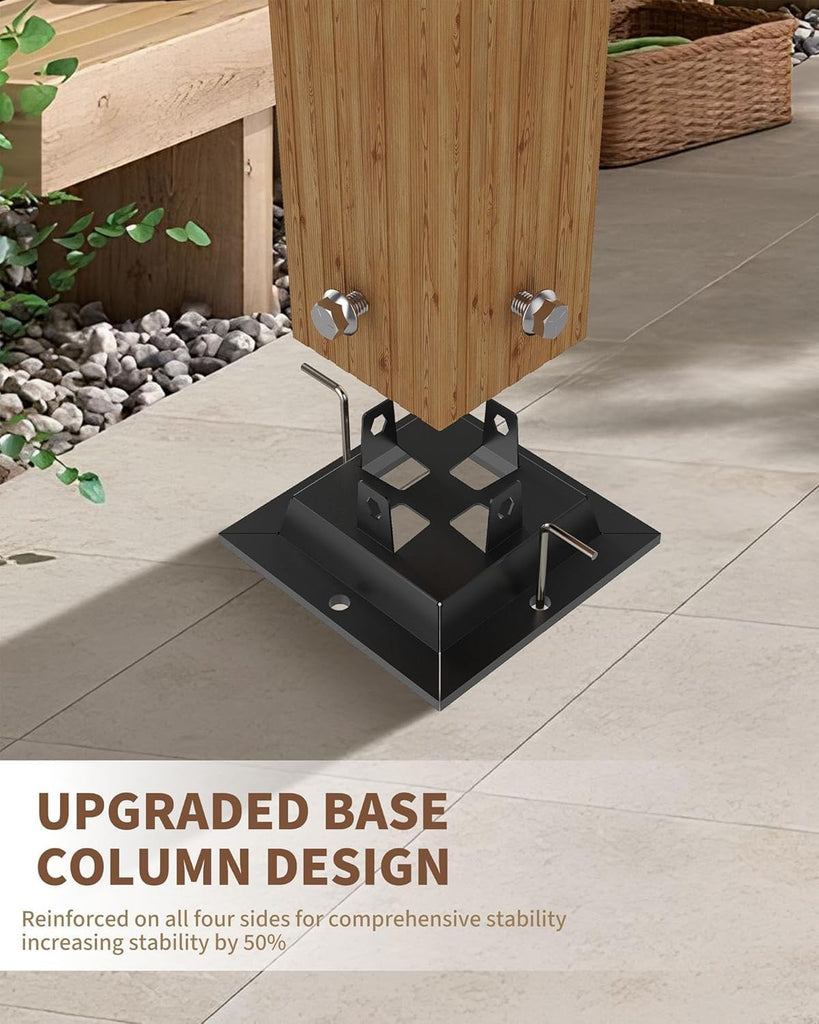 Patio Pergola, Outdoor Patio Gazebo with Retractable Sun Sha - Image 5