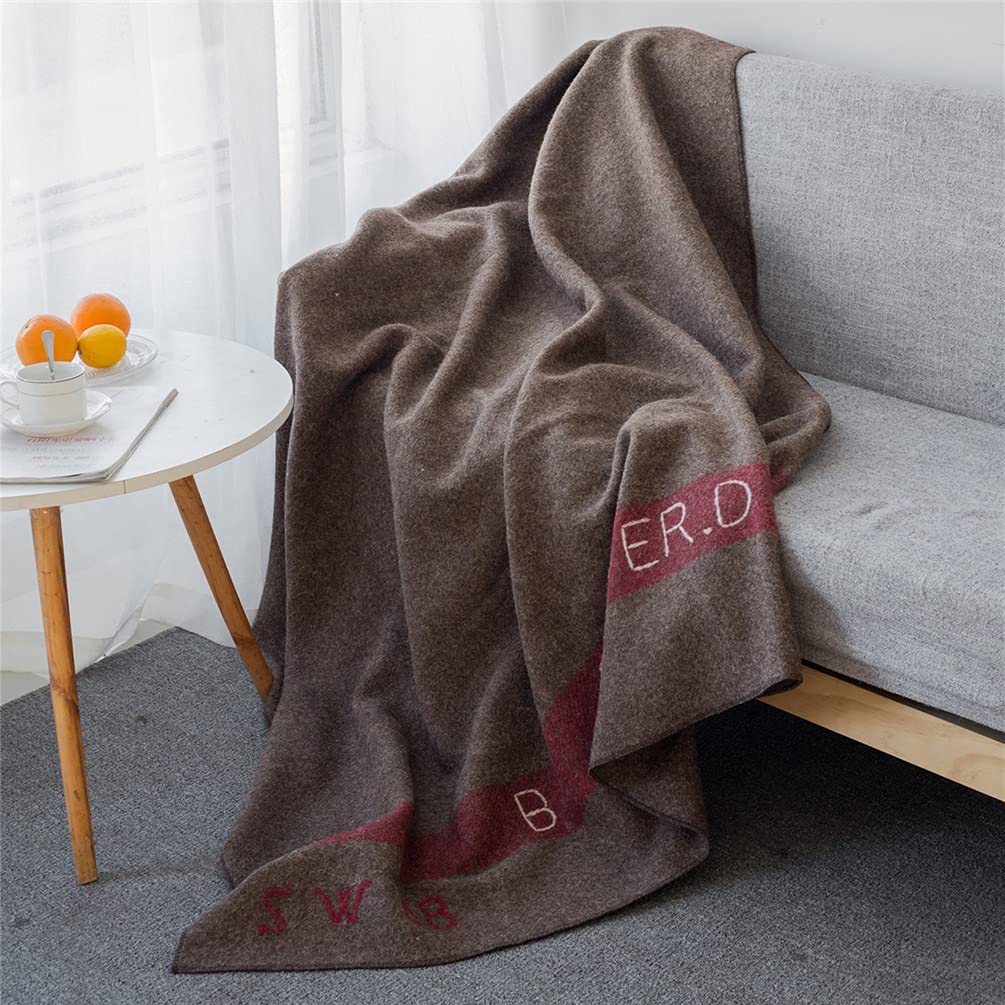 100% Wool Blanket 4.5 LBS Swiss Army Military Reproduce Warm Thick Washable 59" x 80" Great for Camping Outdoors