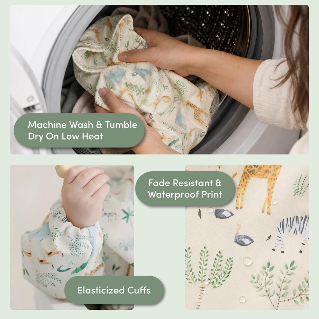 Long Sleeve Waterproof Baby Bibs for Boys & Girls