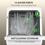 Countertop Dishwasher, 7 Washing Programs Portable Mini Dishwasher with 5-Liter Built-in Water Tank for Apartments &