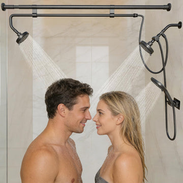 Tandem Shower, Dual Shower Heads For Couples & Handheld Head, High Pressure and Adjustable Double Shower Heads and
