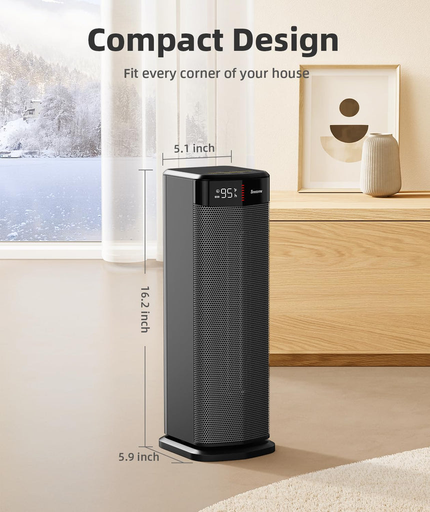 Space Heater for Indoor Use, 1500W PTC Ceramic Electric Heaters