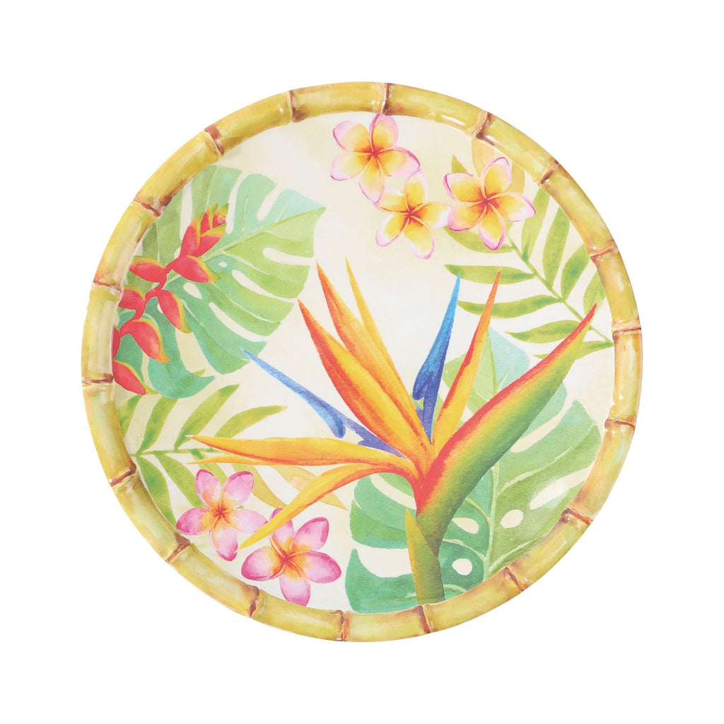 12 Piece Bird of Paradise Melamine Dinnerware Sets, Outdoor Dishes Set, Plates and Bowls Sets, Service for 4