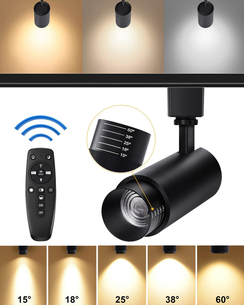 Zoomable LED Track Lighting Heads,2700K-6500K Stepless Dimming H Type Dimmable Rail Ceiling Track Lights Fixtures