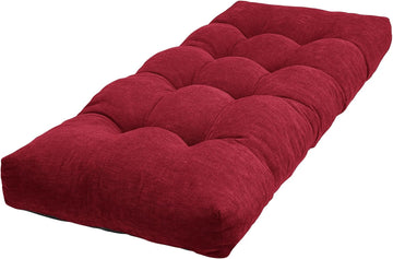 48 Inch Bench Cushion, Tufted Window Seat Cushion with High-Density Memory Foam, Soft Chenille Non-Slip Indoor