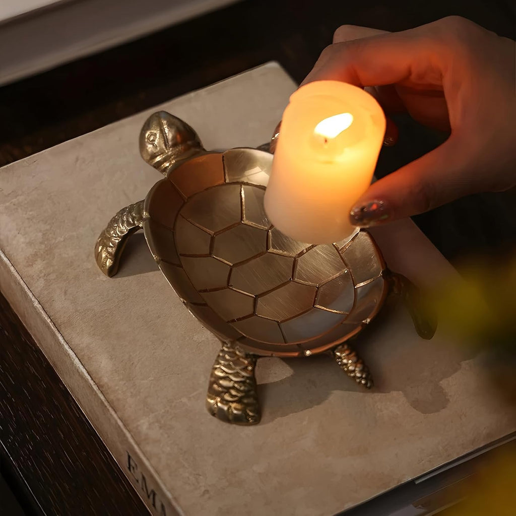 Brass Turtle Jewelry Tray - Candle Holder - Jewelry Dish - Perfect for Wax Candles, Rings, and Trinkets Dish,Birthday