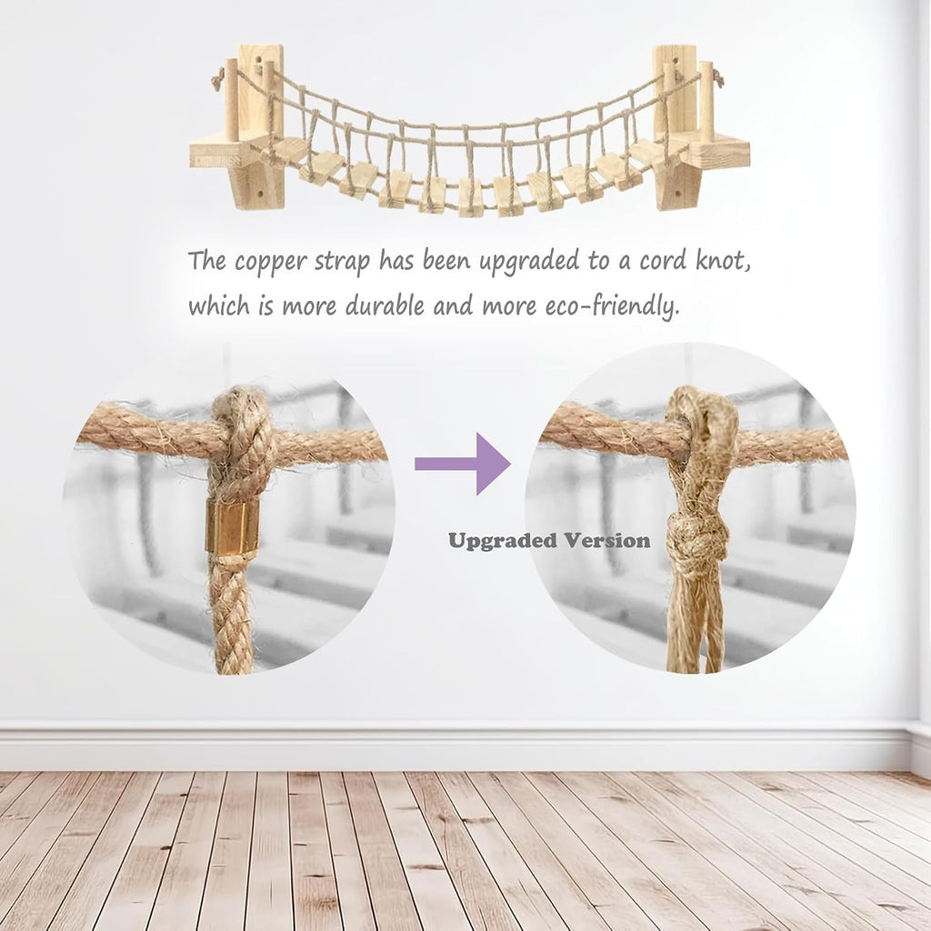 Cat Wall Shelves, Climbing, Wooden Furniture, Cat Shelves and Perches for Wall, Cat Bridge Long for Indoor Cats, Wall