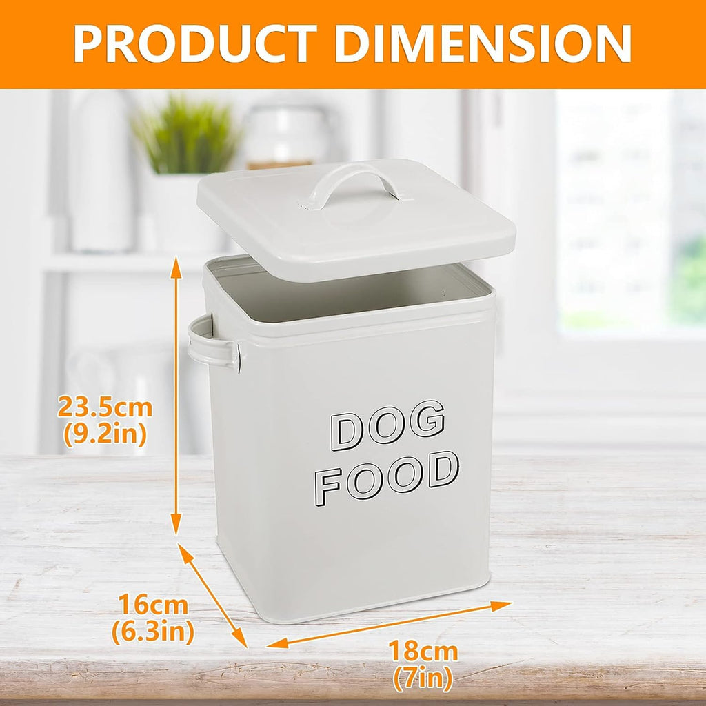 Metal Dog Food Storage Container Airtight Pet Food Treat Bin 6 lbs
