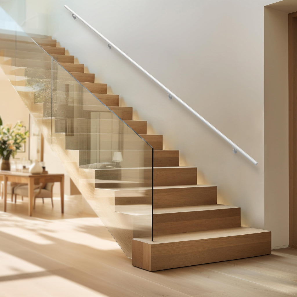 Aluminum Handrail for Indoor or Outdoor Steps and Stairs - Hand Rails for Elderly - DIY Complete Stair Railing Kit