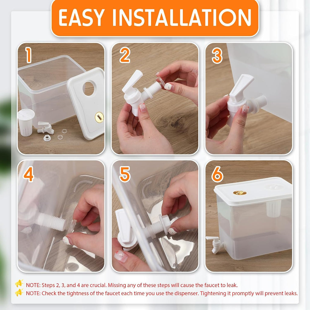 Gallon Drink Dispenser for Fridge with Leak Proof Spigot, 2 Pack - Set of 2