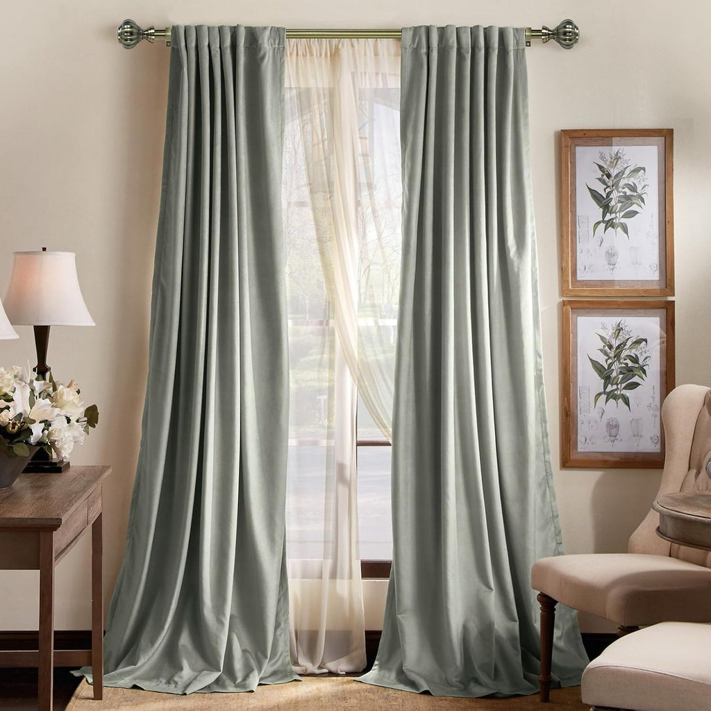 1-inch Diameter Doorknob Adjustable Single Drapery Curtain Rod, 48-inch to 84-inch, Antique Brass
