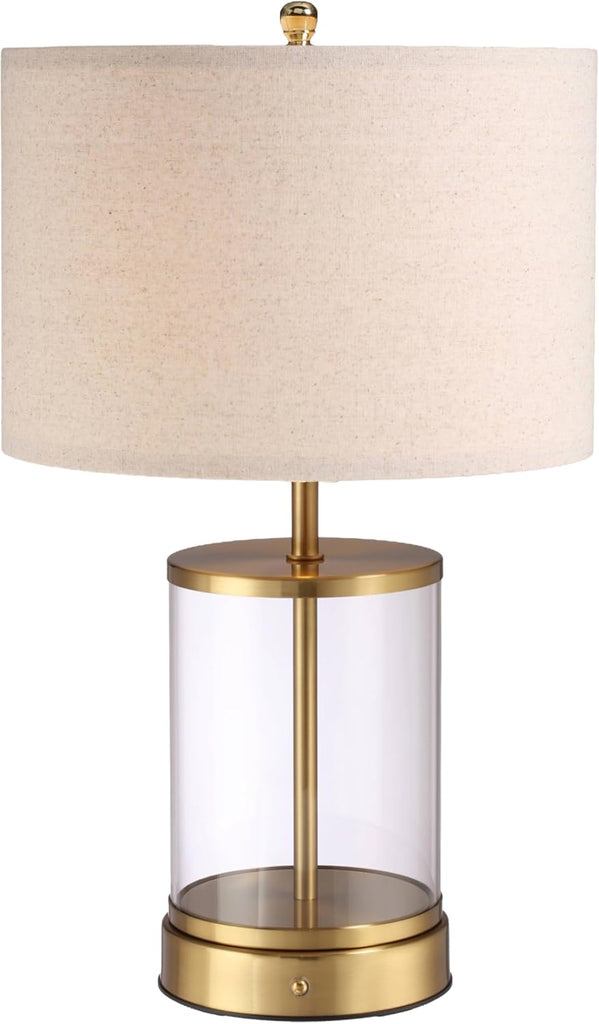 O’Bright Luma - Battery Powered Table Lamp, Cordless Glass Bedside Lamp with Rechargeable Battery