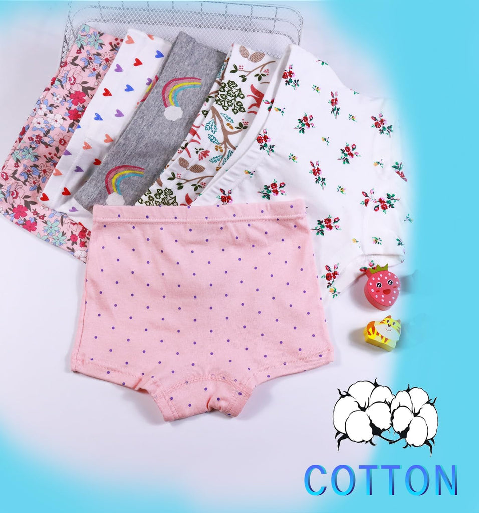 Girls'Soft Cotton Boyshort Underwear Little Kids Panties
