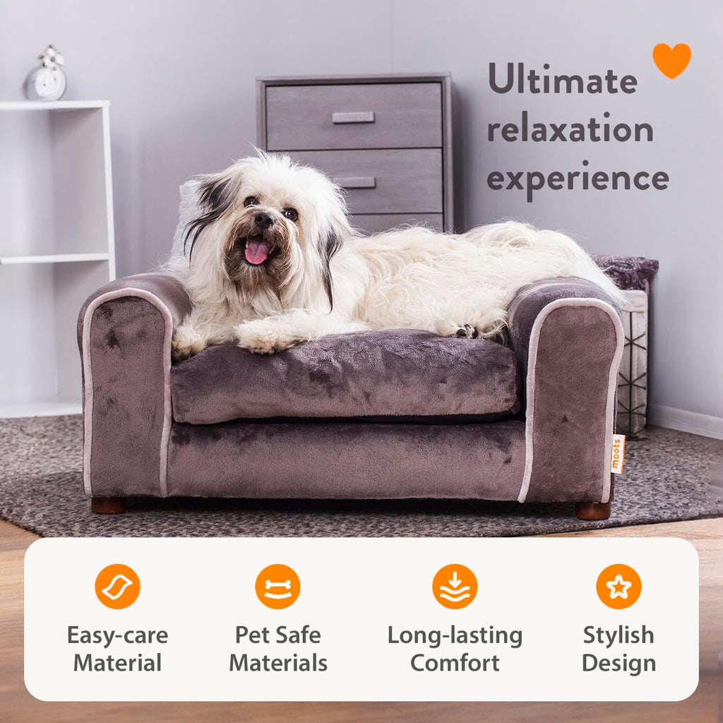 Furry Pet Sofa Lounge, Charcoal, Small