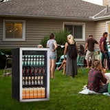 3.0 Cu.ft Beverage Refrigerator Cooler, 105 Can Mini Fridge with Glass Door, Dig