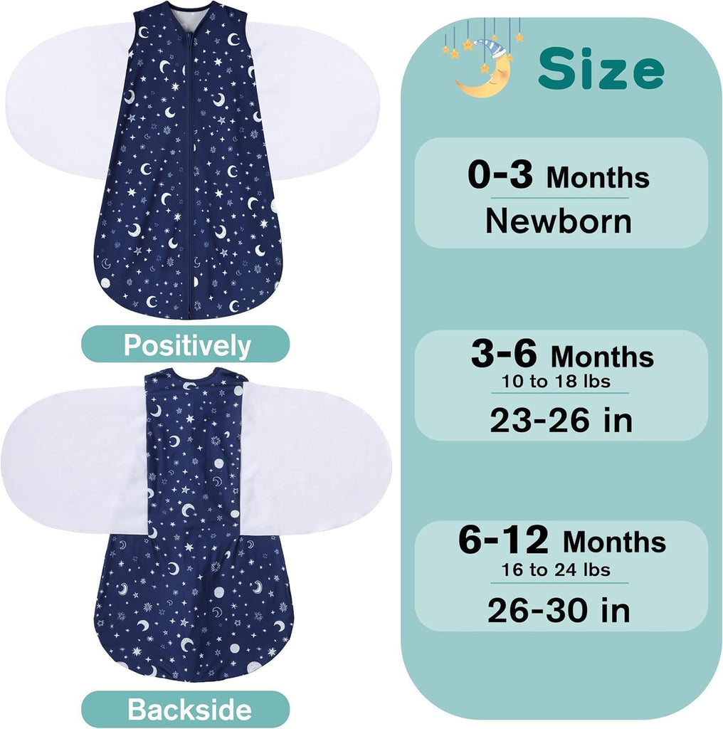 Sleep Sack Baby Swaddle, Way Adjustable Wearable Blanket,100% Rayon Cotton Swaddling sleeping