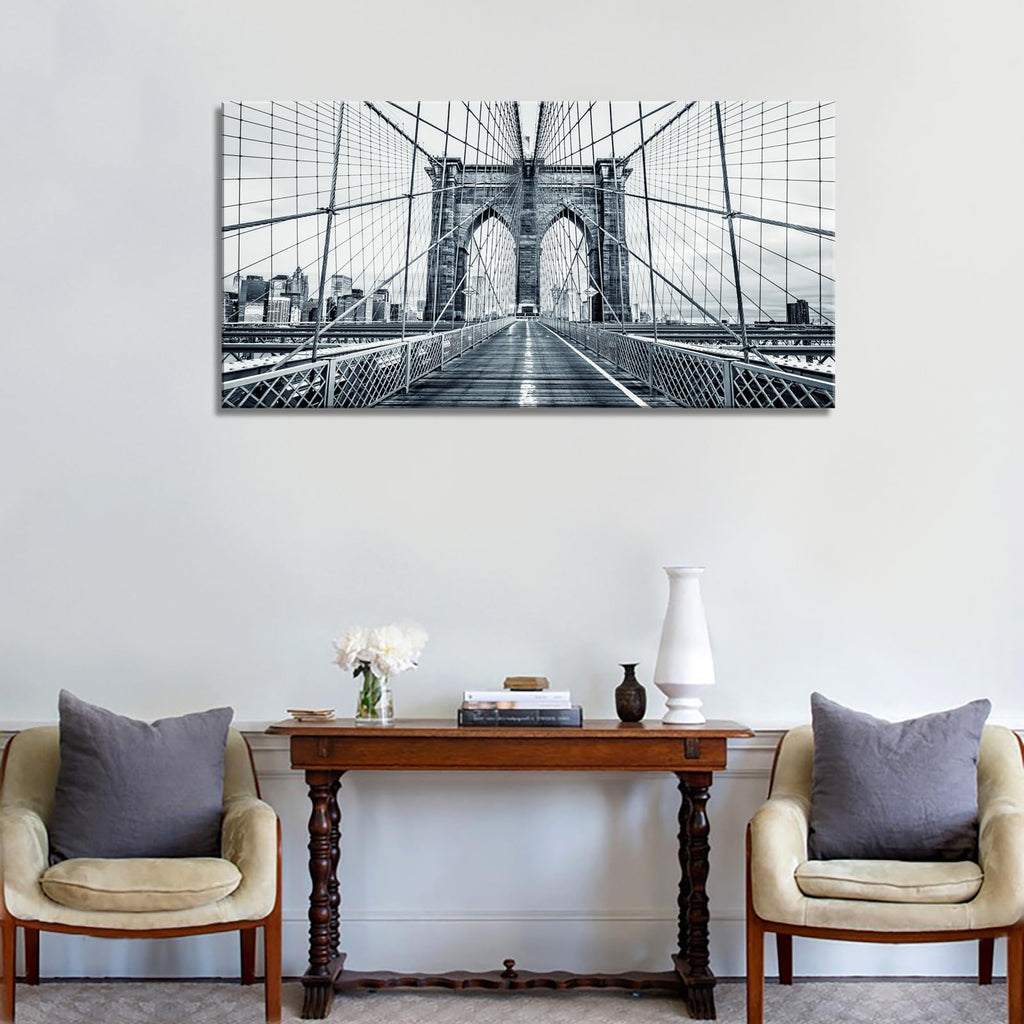 Black and White New York City Brooklyn Bridge Wall Painting Wall Canvas Prints Painting Picture Stretched and