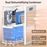 Dehumidifier, 95OZ Dehumidifier for Home 1000 Sq.Ft - Quiet with Auto Shut Off & Relaxing 7 Color Ambient Light