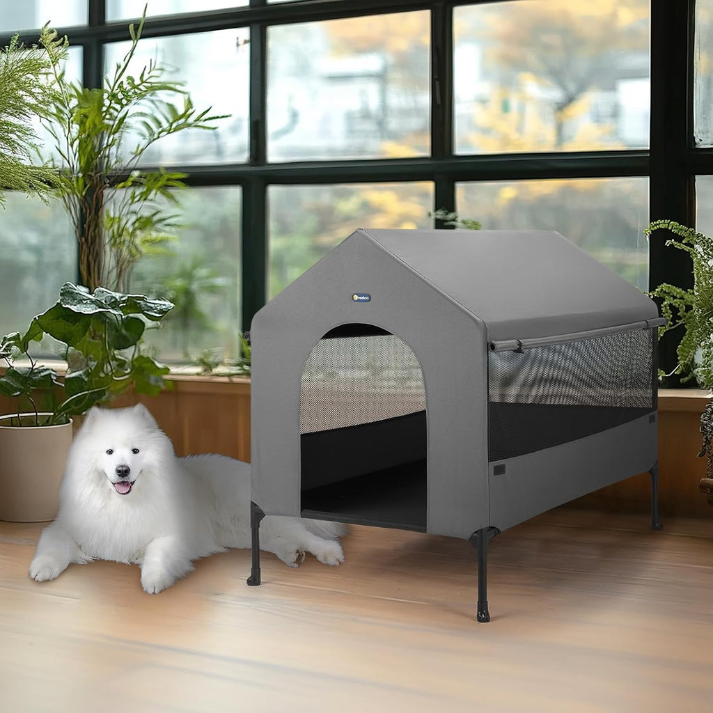 35" Dog House, 2-in-1 Large Dog House Outdoor Indoor Weatherproof