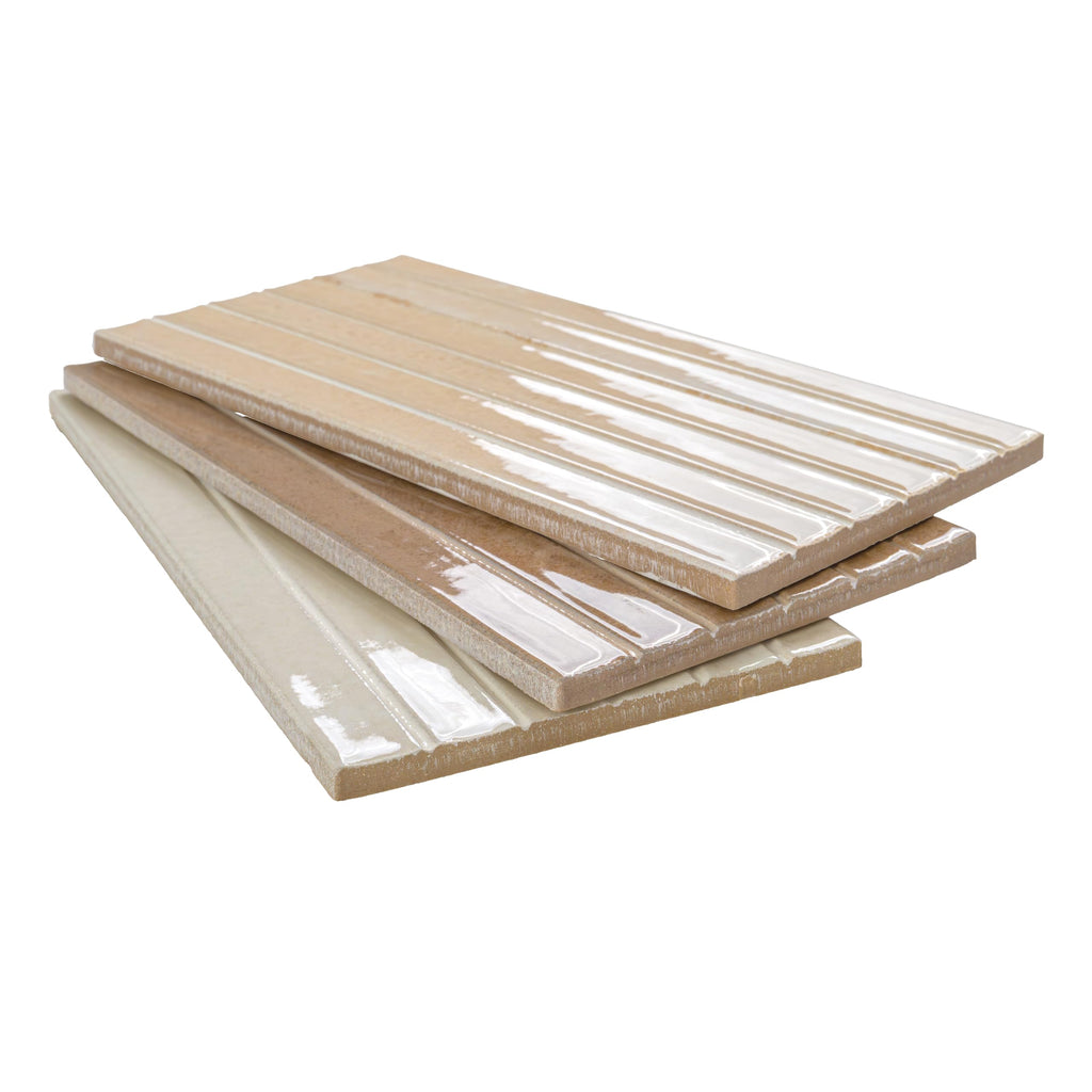 Porcelain Fluted Slat Wall Tile | Marino Cashmere Cream | 5" x 10"