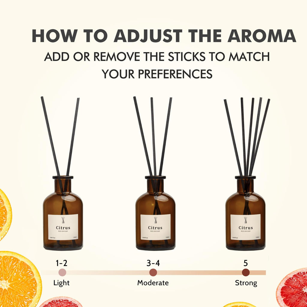 Reed Diffuser Set, 8.12 fl.oz Scent Oil Diffuser with Sticks, Long-Lasting Home Fragrance Reed Diffuser Shelf Decor
