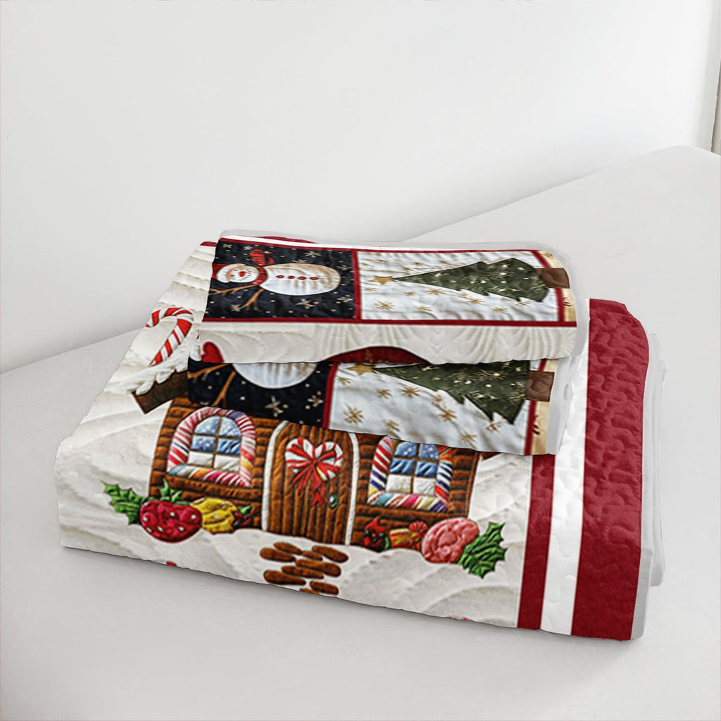 Cute Santa Claus Patchwork Quilt Set Full, Christmas Coverlet Sets.
