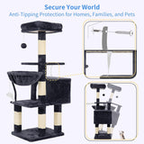 Cat Tree with Toy, Cat Tower Condo for Indoor Cats, Cat House with Padded Plush Perch