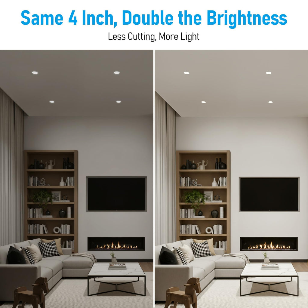 5CCT 4 Inch Recessed LED Lights, Round Trimless Downlight