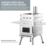 WillowyBe Outdoor Sauna Hot Tent Stove, Rocket Stove Heater, Portable Camping Wood Stove for Dry Sauna