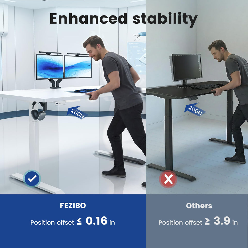 83 x 37 Inch Large Electric Standing Desk 1" Thick Desktop, White