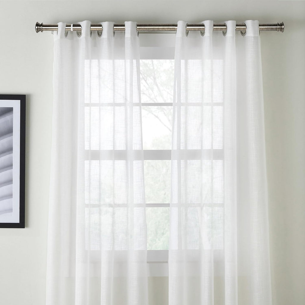 Curtain Rods for Windows, 1 Inch Heavy Duty Extendable Metal Drapery Rod, Adjustable Curtain Rod