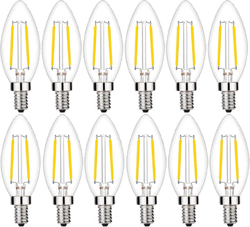 E12 Candelabra Bulb 25 Watt Equivalent E12 LED Bulb 2700K 12 Pack