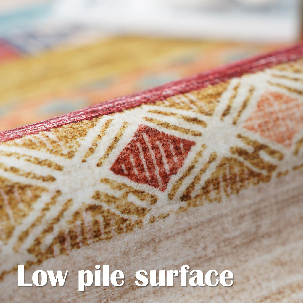 Washable Runner Rug: Non-Slip Moroccan Stripe Kitchen Rugs