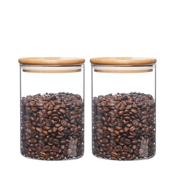 Glass Food Storage Containers with Lids, Small Storage Containers 27oz Set of 2, Glass Storage Jars with Airtight