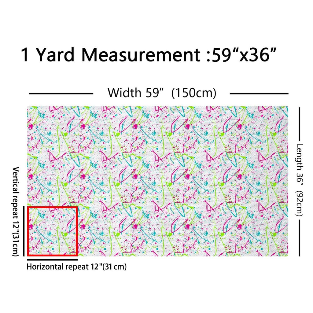 Colorful Splash Ink Fabric Soft 5 Yard