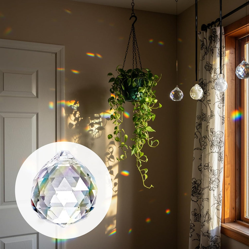 48 Pcs Clear Crystal Ball Prism 20mm Chandeliers Prism Sun Shine Catcher Christmas Crystal Ornaments Rainbow Pendants