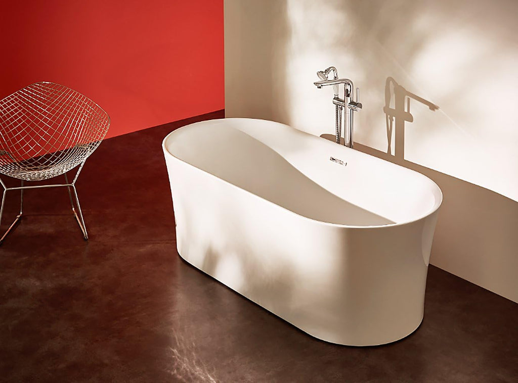 Whirlpool Tub Air Jetted Freestanding Bathtub Jericho 67 In White Acrylic with Fiberglass Backing 200 Aero Bubble