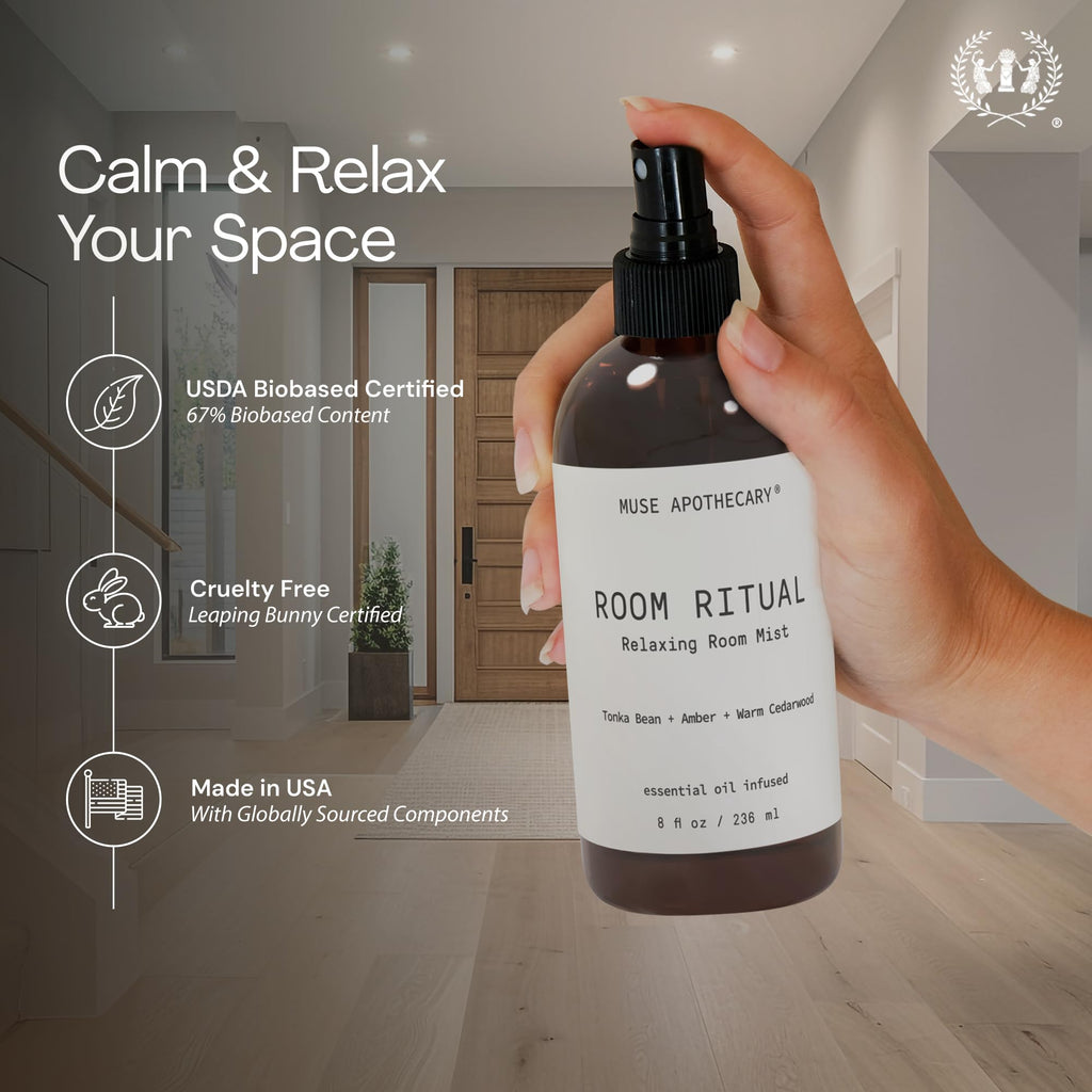 Room Ritual - Aromatic and Relaxing Room Mist, Infused with Natural Essential Oils - 8oz, Cara Orange + Fig +
