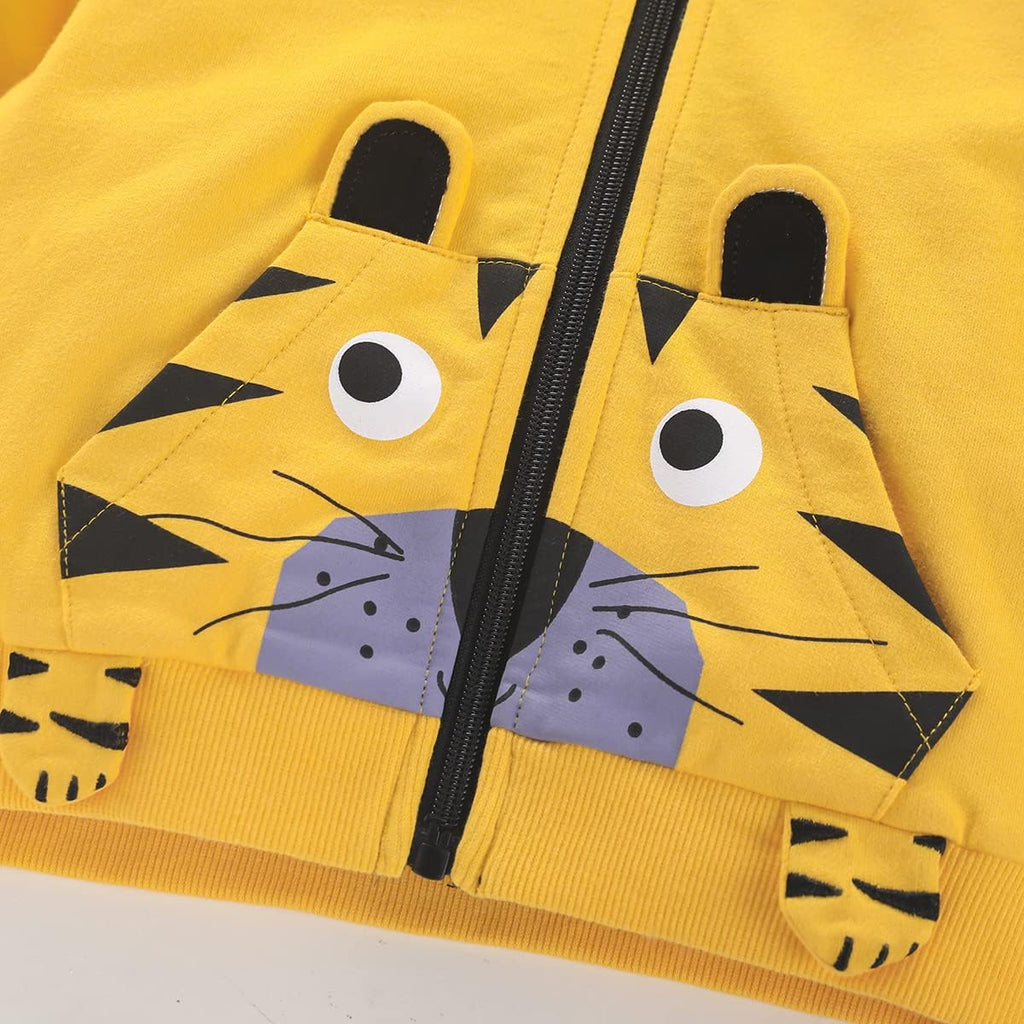 Baby Boys Zip Up Hoodie Toddler Boys Jacket Cartoon Winter Long Sleeve Hooded Sweatshirt Tops Fall Coat Kids 2-7 Years