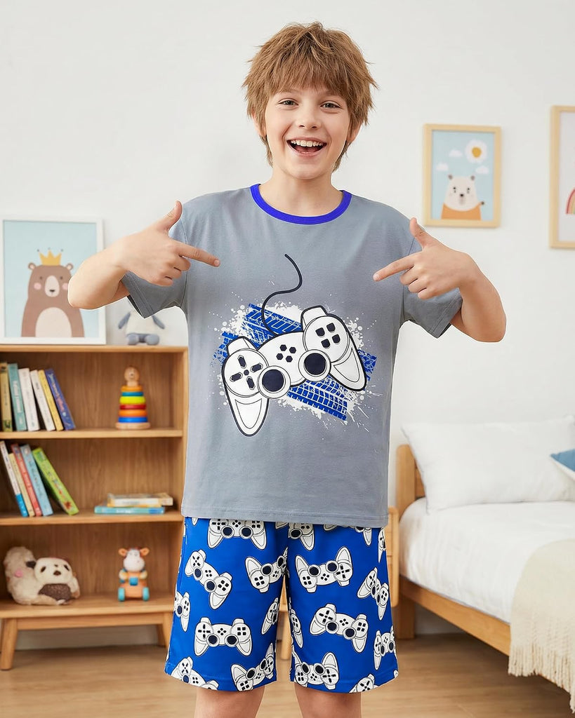 Boys Pajamas Big Boys PJs Set Summer Short Sleeve Kid Sleepwear Boy Pajamas