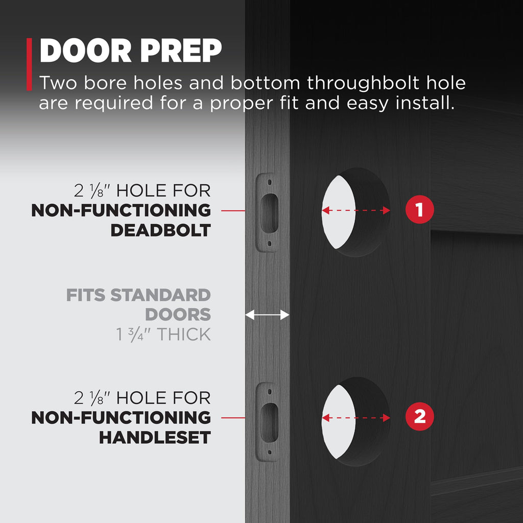 Prague Front Door Lock Handle and Deadbolt Set, Entry Handleset Exterior with Round Pismo Interior Door Knob, Matte