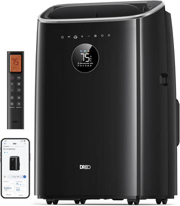 Portable Air Conditioner 516S, 14000 BTU ASHRAE (10000 BTU DOE) Smart AC Unitwith Drainage-free Cooling