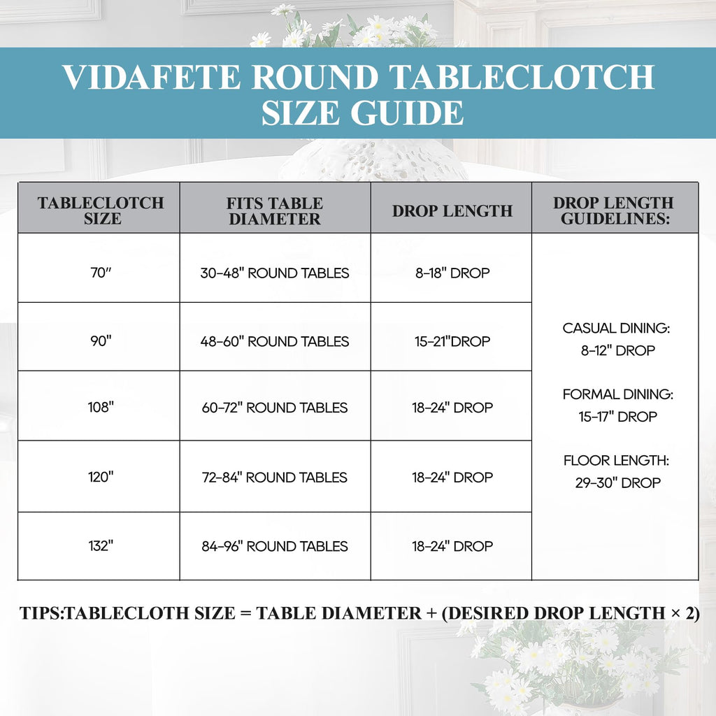 Classic Series 6 Pack 120inch Round Polyester Table Cloth, White