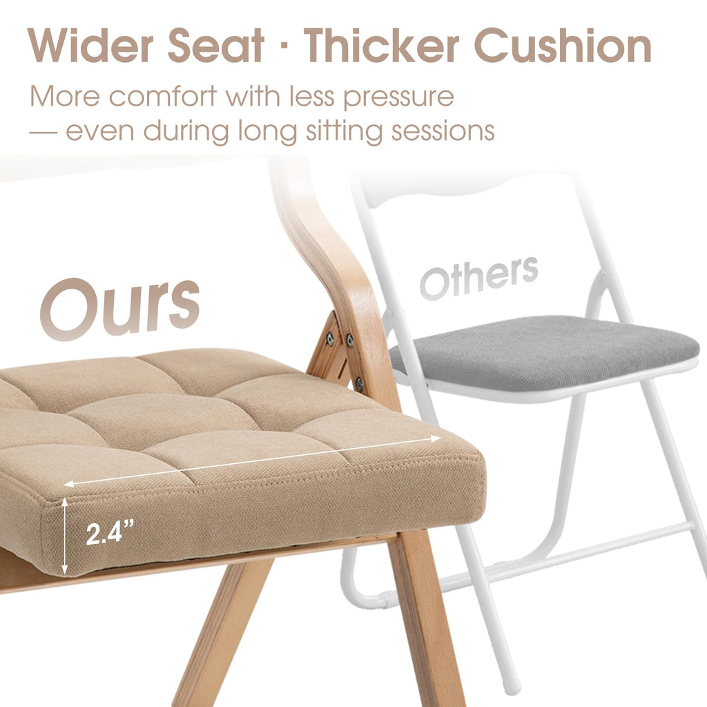Folding Chair with Cushion, Padded Folding Chair, 2Pack