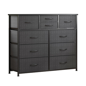 10 Drawers Dresser, Chest of Drawers for Closets, Black