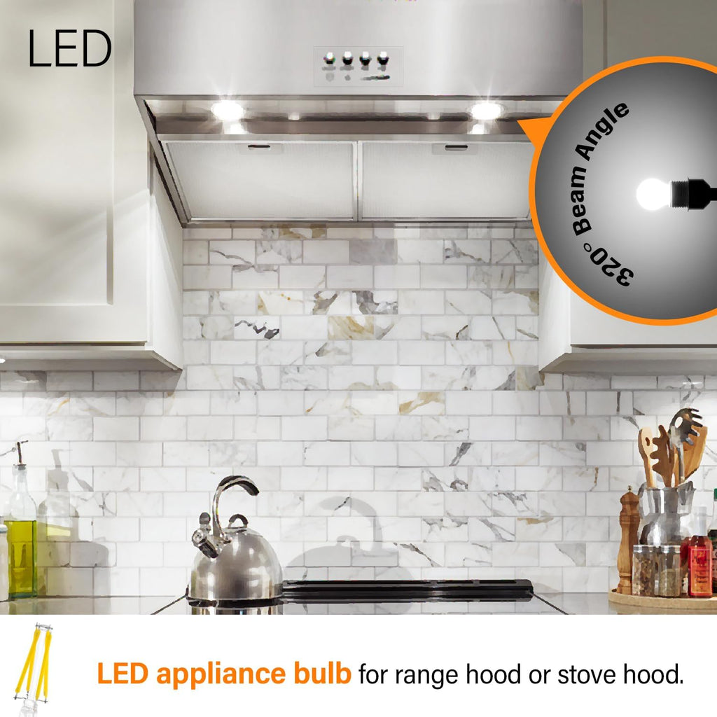 LED Appliance Bulb, 40W Equivalent, Range Hood Light Bulbs, Daylight White 5000K, 5W 500 Lumens, Non-Dimmable, E26