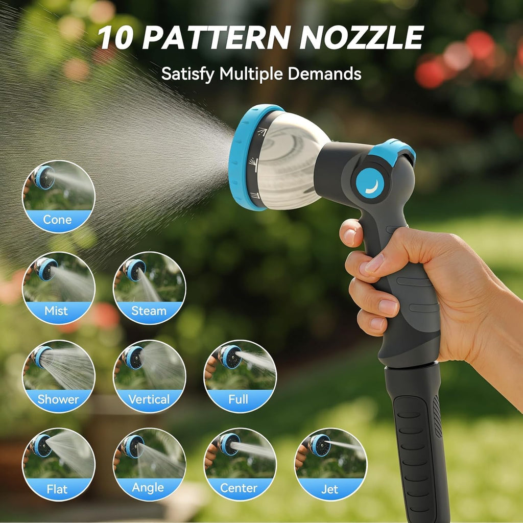 Retractable Garden Hose Reel, 1/2 in x 100 ft Wall Mount Heavy Duty Hose Reel with Any-Length Lock, Auto Rewind